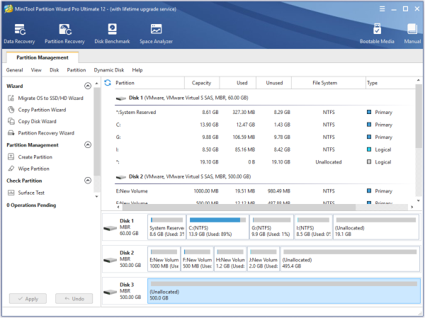 MiniTool Partition Wizard Free 스크린샷