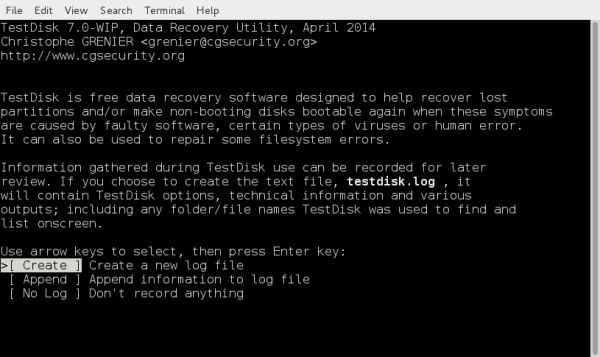 TestDisk 스크린샷