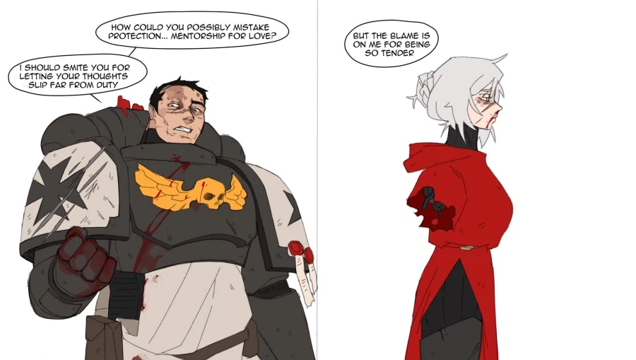 미번역)플라토닉 연애하는 수녀님과 워해머 마린 만화_12.webp