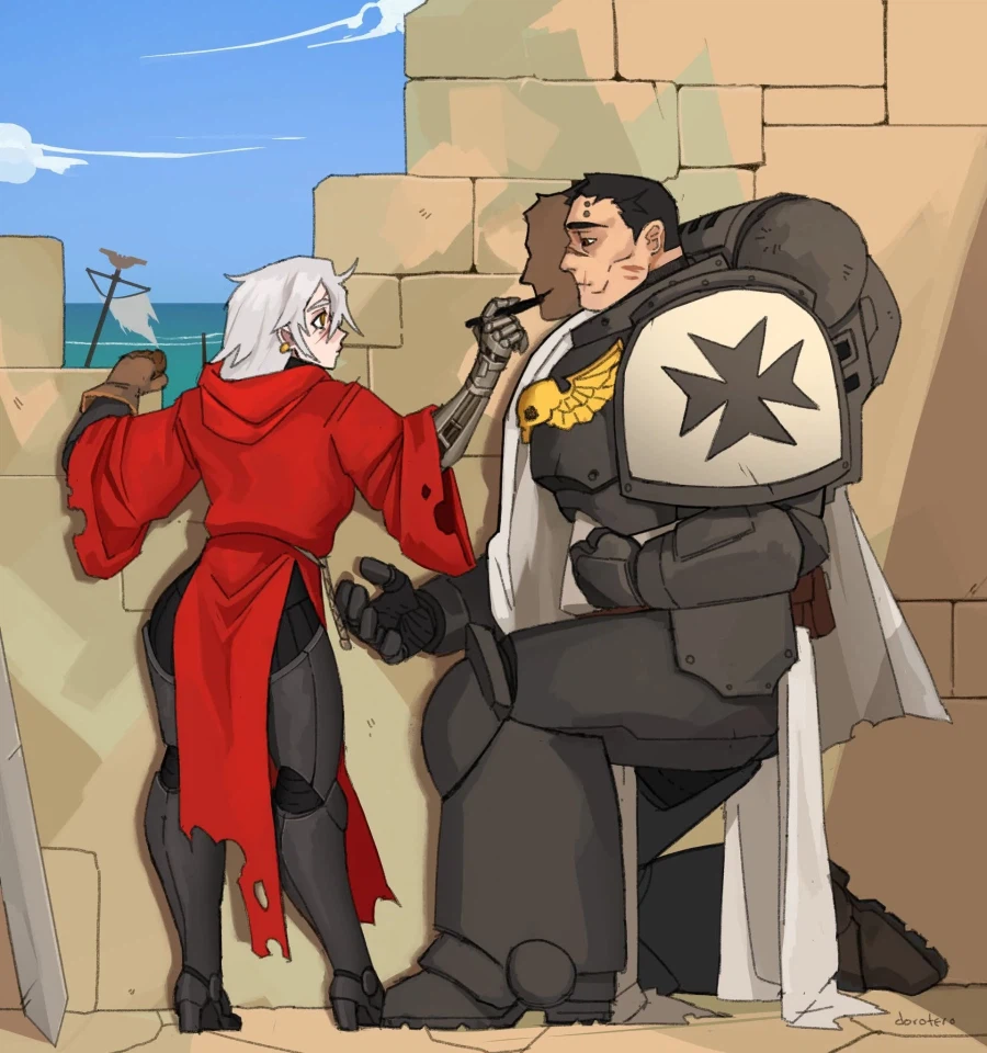 미번역)플라토닉 연애하는 수녀님과 워해머 마린 만화_18.webp